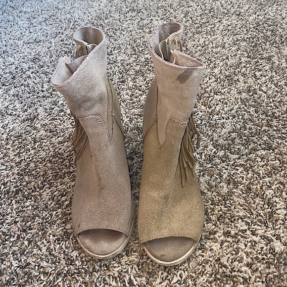 Suede Fringe Booties - Picture 2 of 4